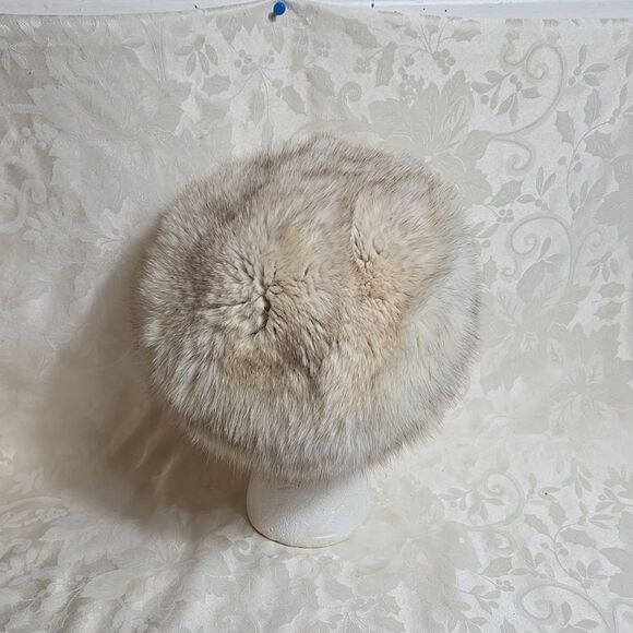 White and Brown Fur Vintage Hat - Picture 4 of 6